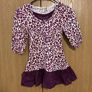 Kids Leopard Print Ruffle Tunic